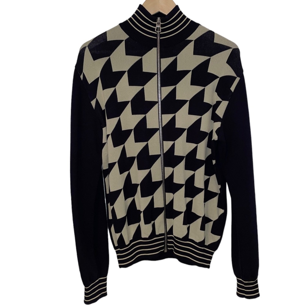 Marni 70’s Optical Tracksuit Cardigan In Ultramarine